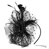 Mawjom Ladies Derby Fascinator Clips Kentucky-Flower-Veil with Hair-Clip Cocktail Tea Party Wedding 20's /50's Halloween Acc