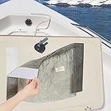 HWIMARINE Boat Hatches Storage Bag - Marine Adhesive Backed Mesh Organizer Pouch to Keep Things Secure for Console Doors, Gunwales