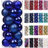 Emopeak 24Pcs Christmas Balls Ornaments for Xmas Christmas Tree - Shatterproof Christmas Tree Decorations Hanging Ball for Holiday Wedding Party Decoration, Royal Blue