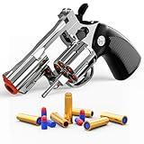 Xuyongjun Toy Gun Foam Blaster Soft Bullet Toy Revolver,Can fire Sponge Bullets,with 40 Bullets,for Age of 6 7 8 9 10+ Years Old Kid Boys Girls（Silver）