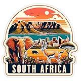 South Africa Sticker 4 Inch City Travel Souvenir Destination - Waterproof Vinyl Decal for Laptop Water Bottle Car Tumbler - Durable Aesthetic Long-Lasting Stickers for Adults ID44990