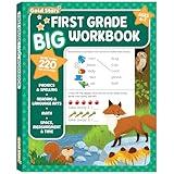 First Grade Big Workbook Ages 6 - 7: 220+ Activities, Phonics, Spelling, Reading, Language Arts, Math, Space, Measurement and Time (Gold Stars Series)