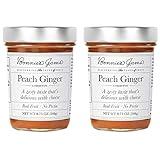 Bonnie's Jams Peach Ginger Jam, 17.5 oz, Made with Delicious Peaches and Zesty Ginger, Twice the Fruit-Half the Sugar, No Pectin Added (2-Pack)
