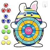 Easter Basket Stuffers,30" Bunny Dart Board with 12 Sticky Balls,Easter Eggs Filled,Easter Theme Party Favor,Easter Gifts for Boys Girls - Outdoor Indoor Kids Toys-Easter Decor Decorations
