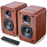 Saiyin Bluetooth Bookshelf Speakers for Record Player,Active Speakers with 3 Inch Woofer, Powered Speakers with Optical/AUX/TV-ARC Input for Turntable, PC and TV