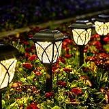 GIGALUMI Solar Lights Outdoor Waterproof, 6 Pack LED Solar Garden Lights, Solar Lights for Outside, Garden Decor for Yard, Patio, Landscape, Planter, Walkway (Warm White)