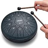 LEKATO Rain Drum for Outside, Steel Tongue Drum 6 Inch 11 Notes Chakra Tank Drum Musical Education Zen Meditation Yoga,Christmas New Year Gift for Families/Friends, Navy Blue