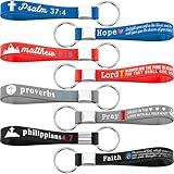 Sureio 24 Pcs Christian Bible Keychains with Scripture Inspirational Religious Keychains Verses Church VBS Gift (Vibrant Colors)