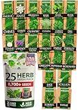 HOME GROWN 25 Herb Seeds Pack | 8700+ Heirloom Seeds | Indoor & Outdoor Planting | Culinary Herb Seeds Variety Pack | Perfect for Hydroponic Gardens | Arugula, Basil, Lavender & More