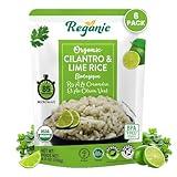 Reganic Cilantro Lime Rice - 85 Seconds - Organic, Long Grain White Rice, Vegan & Gluten Free | Ready to Eat Meals | BPA-Free | Microwavable Food, Easy Dinner, Side Dish | 8.8 Ounce (Pack of 6)