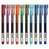 WRITECH Rolling Ball Pens Quick Dry Ink 0.5 mm Extra Fine Point Pens 10 Pcs Liquid Ink Pen Rollerball Pens Vintage Color