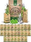 25 Most Popular Herb Seeds Variety Pack - 11,700 Non-GMO Heirloom Seeds for Planting Herbs in Individual Seed Packets, Home Survival Garden Seeds for Hydroponic, Indoor & Outdoor Gardening