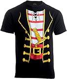 Ann Arbor T-shirt Co. Pirate Costume | Jumbo Print Novelty Funny Caribbean Cruise Shirt Unisex T-Shirt-Adult,XL