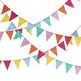 HESTYA 42 Pieces Colorful Pennant Banner Flag Multicolor Bunting Triangle Banner Pastel Pennants for Birthdays Easter School Carnival Garland Outdoor Events Party Hanging Decorations(Pastel)