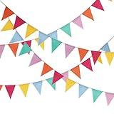 Hestya 42 Pieces Multicolor Pennant Banner Bunting Triangle Rainbow Garland Flag for Party Hanging Decoration