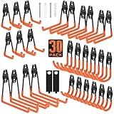Cpais 30 Pack Garage Hooks with Anti-Slip Coating,Heavy Duty Wall Mount Storage Hooks for Hanging Bike,Hose,Ladder,Yard,Garden Tools