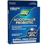 Nature's Way Acidophilus Probiotic Pearls, Supports Digestive Balance and Gut Health*, Protects Against Occasional Constipation and Bloating*, 1 Billion Live Cultures, 90 Softgels (Packaging May Vary)