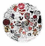 BulbaCraft 100Pcs Dark Romance Stickers for Water Bottle and Laptop - Dark Romance Party Favors & Decorations, Waterproof Vinyl Decals, Love and Gothic Stickers, Gifts for Women & Men