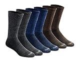 Dickies Men's Dri-Tech Essential Moisture Control Crew Socks, Available in M-XXL (6, 12, Grey/Blue/Brown (6 Pairs), Large