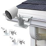 JJMASEE Gutter Mount for Camera/Solar Panel(2 Pack), Rustless Gutter Brackets for Arlo, Ring Stick Up (Only), SimpliSafe, Wyze, Eufy and Any 1/4" Thread Devices, No Drill, White (Not for Ring Solar)