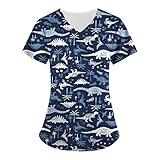 Animal Print Scrub Tops for Women Dog Grooming Scrubs for Women Dog and Cat Print Scrub Tops Cute Nurse Scrubs for Women Nurse Tops Scub with Dog Designs Dog Print Scrub Set Animal Scrubs