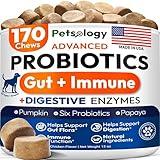 Probiotics for Dogs - 170 Dog Probiotics Chews - Digestive Enzymes & Prebiotics - Support Gut Health, Diarrhea, Gas & Constipation Relief - Itchy Skin, Allergies, Yeast Balance - Pet Supplement