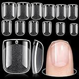 TOMICCA Short Nail Tips Extra Short Square Nail Tips, 192Pcs Fake Nails 12 Sizes Acrylic Clear Nails for Beginner and Professional DIY Gel Nails Salon