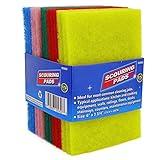 Multipurpose Scouring Pads - Heavy Duty Household, Non Scratch Scouring Scrubs Cleaning Scrubber for Kitchen, Sink, Dish (15 pcs) - by RamPro