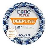 Dixie Ultra, Deep Dish Paper Plates, 28 Oz, 40 Count, Heavy Duty, Microwave-Safe, Soak-Proof, Cut Resistant, Disposable Plates For Heavy, Messy Meals