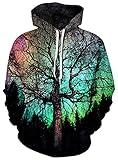 OWMMIZ Unisex Novelty Hoodies 3D Print Graphic Hooded Pullover Sweatshirt Pocket Black Green Large-X-Large