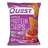 Quest Nutrition Spicy Sweet Chili Tortilla Chip, 19g Protein, 4g Net Carb, Low Carb, Gluten Free, 1.1 oz (Pack of 12)