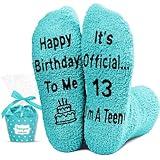 HAPPYPOP 13th Birthday Gifts for 13 Year Old Girl, Boys 13 Years Old Gift Ideas, Happy Birthday Socks for 13 Year Old