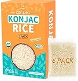 Soeos Organic Dried Konjac Rice, 6 Pack (40g Each), Plant-Based, Quick-Cooking Rice Alternative, Pantry Staple for Stir-Fries, Soups & More