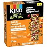 KIND Seeds Fruit & Nuts Snack Bar, Orange Cranberry | 5g Protein, High Fiber, Gluten Free Bars, 1.4 OZ, 12 Count