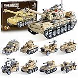 MISTBUY Military Tank Building Blocks Toys Set (1176 Pieces), Create A Large Army Tank or 8 Sets of Military Models, Great for Boys Kids Age 6+ Year Old