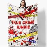 Vtfczeb True Crime Gifts, True Crime Watching Blanket 50"x60", True Crime Gifts for Women, Serial Killer Merchandise, Crime Junkie Merch, True Crime Lovers Throw