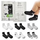 Mother's Choice Organic Cotton Baby Socks, 06 Pairs, Unisex 0-6 Months - Soft, Hypoallergenic Newborn & Infant Socks - Baby Girl & Boy Gifts