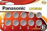 Panasonic CR2032 3.0 Volt Long Lasting Lithium Coin Cell Batteries in Child Resistant, Standards Based Packaging, 10 Pack