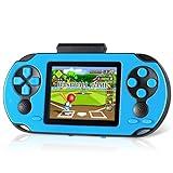 TaddToy 16 Bit Handheld Game for Kids Adults, 3.0'' Large Screen Preloaded 230 HD Classic Retro Video Games with USB Rechargeable Battery & 3 Game Cartridges for Birthday Gift for Kids 4-12 (Blue)