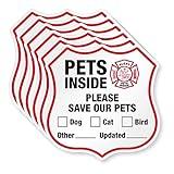 SmartSign “Please Save Our Pets” Pets Inside Decal Set | Six Pack of 2.75" x 2.75" Engineer Grade Reflective Adhesive Labels, Made in USA