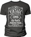 39th Birthday Gift Shirt for Men - Vintage 1986 Top Notch Perfection - Dk. Heather-XL
