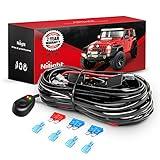 Nilight 16AWG Off-Road LED Light Bar Wiring Harness Kit 12V Relay On/Off Rocker Switch -2 Leads,2 Years Warranty
