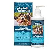 Sustainable Wild Alaskan Fish Oil for Dogs Skin and Coat – EPA + DHA Omega 3 Oil - Fatty Acids Dog Supplements - Support Fur Coat and Brain Health - Natural Liquid Food Topper for Pets – 8 oz. Pump