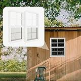 2 Pack Shed Windows 18" x 23" Flush Mount Window with Tempered Glass,House Small Windows,Household Sliding Windows for Chicken Coop, Playhouse, Household, Garage