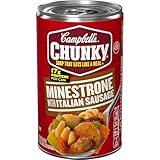 Campbell’s Chunky Soup, Minestrone with Italian Sausage Soup, 18.8 Oz Can