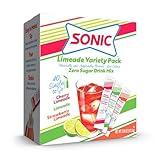 Sonic Singles To Go Limeade Variety Pack, Watertok Powdered Drink Mix, Includes 3 Flavors, Limeade, Cherry Limeade, Strawberry Limeade, 1 Box (40 Servings)