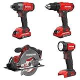 CRAFTSMAN V20 MAX Power Tool Combo Kit, 4-Tool Cordless Power Tool Set (CMCK401D2AM)