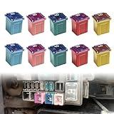 Pleoos 10Pcs Jcase Fuse Kit Mini Jcase Fuse Assortment Low Profile for Pickup Trucks Cars and SUVS (20A/30A/40A/50A/60A, 2pcs Each)