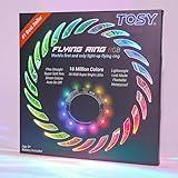 TOSY Flying Ring - 16 Million Color RGB or 12 LEDs, Super Bright, Lost Mode, Auto Light Up, Safe & Soft, Waterproof, Lightweight Frisbee, Birthday, Camping & Outdoor/Indoor Gift Toy for Boy/Girl/Kid