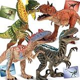 Zippytots 4 PCS Big Dinosaur Toys for Kids 3-5 Realistic Dinosaur Figures with Learning Cards & Movable Parts- Jumbo Dino Toys for Kids 5-7 Ideal Gift for Toddlers Boys Girls Ages 3+